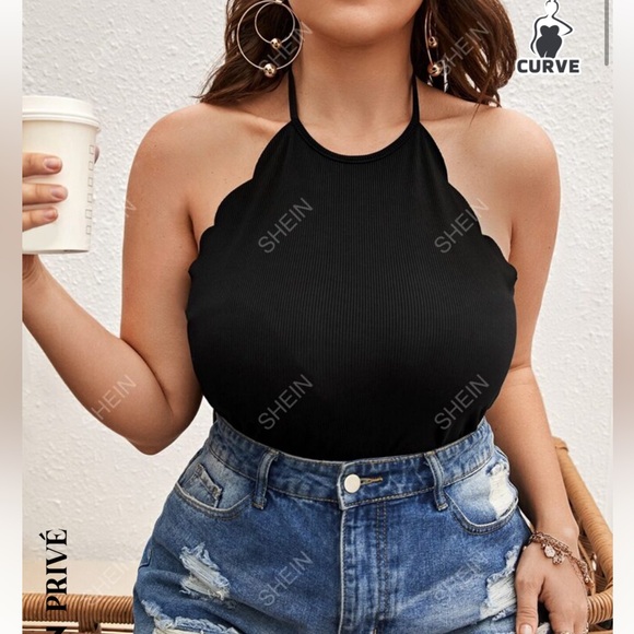 Shein Petal Crop Top Black 3x - Picture 5 of 5
